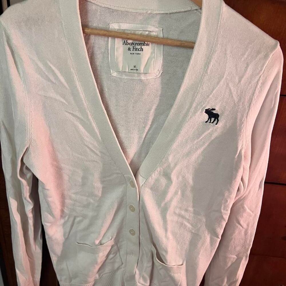 Vintage Abercrombie & Fitch white ribbed Y2K cardigan